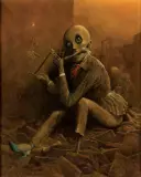 BEZ TYTUŁU by Zdzisław Beksiński, 1971, olej, płyta pilśniowa, offered Jun 2022
