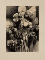 Zdzisław Beksiński, BEZ TYTUŁU, 1968, długopis, karton