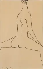 Akt by Otto Axer, 1961, tusz pióro, papier, offered Jun 2022