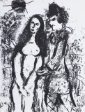 Zakochany klaun by Marc Chagall, 1963, litografia, papier, sold Jun 2022
