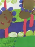 Tadeusz Dominiku, OGRÓD, 1991, litografia barwna, papier