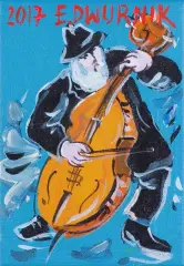 Edward Dwurnik, Kontrabasista, 2017, akryl, płótno