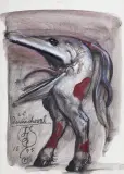 Le demicheval by Franciszek Starowieyski, 1995, pastel, gwasz, ołówek, karton, sold Jun 2022