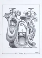 Jacek Yerka, GĄSZCZ KALIGRAFICZNY -U, 2022, ołówek, karton