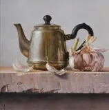 Maciej Cichocki, Imbryk, 2018, olej, twarda płyta pilśniowa Masonite