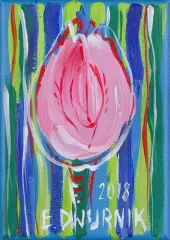 Edward Dwurnik, Tulipan, 2017, akryl, płótno