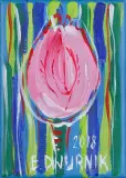 Tulipan by Edward Dwurnik, 2017, akryl, płótno, sold May 2022