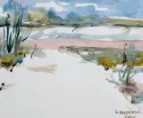 Sergiusz Grudkowski, WAŁ WIŚLANY W ŁOMIANKACH, 2006, akwarela, papier