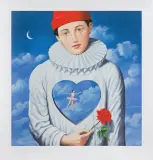 Rafał Olbiński, Zakochany pierrot, inkografia, papier