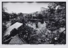 Krzysztof Pruszkowski, Pejzaż odnaleziony w Giverny, 1985, fotografia czarno-biała (fotomontaż)