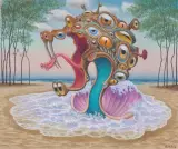Jacek Yerka, NARODZINY OKOGŁOWA, 2022, pastel, papier naklejony na tekturę