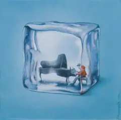 Paweł Kuczyński, ICE, 2020, ecoline, kredki, papier