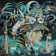 Zbigniew Seweryn, LATARNIK KSIĘŻYCOWEGO ŚWIATŁA, 2018, olej, akryl, płótno