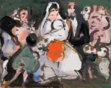 Stanisław Frenkiel, MŁODA PARA W TULUZIE, 1978, tempera, papier