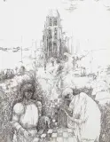 Ryszard Stryjec, Szachy, 1988, tusz pióro, papier