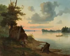 Wojciech Gerson, PEJZAŻ, 1853, olej, płótno dublowane