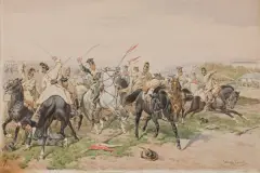 Juliusz Kossak, JAN ALEKSANDER FREDRO POD TEMESZWAREM, 1891, akwarela, papier