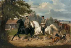 Juliusz Kossak, PORTRET WŁADYSŁAWA I JÓZEFA RAWICZÓW, ok.1862, olej, płótno dublowane
