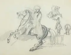 Piotr Michałowski, NAPOLEON NA WSPIĘTYM KONIU..., 1832-1835, ołówek, papier