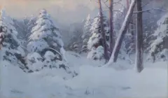LAS ZIMĄ by Wiktor Korecki, przed 1939, olej, płótno, offered Mar 2022