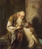 Maurycy Sztencel, KRÓL LEAR I KORDELIA, 1892, olej, płótno
