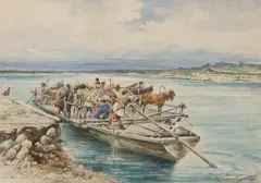 Tadeusz Rybkowski, NA DNIESTRZE, 1892, akwarela, gwasz, papier
