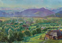 Maks Haneman, WIDOK ZAKOPANEGO, 1923, olej, płótno