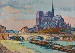 Herman Prediger, KATEDRA NOTRE DAME W PARYŻU, 1908, olej, płótno