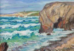 Jan Peske, PEJZAŻ Z SAINT-PIERRE-QUIBERON, 1948, olej, płótno