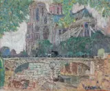 KATEDRA NOTRE-DAME W PARYŻU by Hanna Rudzka-Cybisowa, 1932-1933, olej, płótno, sold Mar 2022