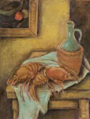 MARTWA NATURA Z LANGUSTAMI by Jankel Adler, 1929-1930, olej, płótno, offered Mar 2022