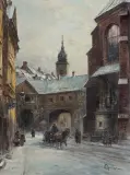 WARSZAWA, ULICA KANONIA by Władysław Chmieliński, olej, płótno, sold Mar 2022