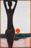 WSCHÓD SŁOŃCA by Jerzy Nowosielski, 1983, olej, płótno, sold Mar 2022