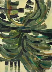 Marian Dąbrowski, FORMY 107, 1969, olej, technika mieszana, płótno