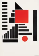 Henryk Berlewi, KONSTRUKCJA MECHANOFAKTUROWA, 1924/1964, litografia barwna, papier