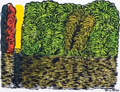 Andrzej Fogtt, PEJZAŻ, 2010, tusz pędzel, akwarela, papier
