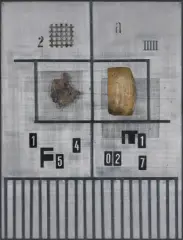 Mikołaj Kochanowski, DWA KWADRATY, 1967, kolaż, metal, płyta