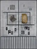 Mikołaj Kochanowski, DWA KWADRATY, 1967, kolaż, metal, płyta