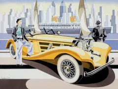 Tomasz Kostecki, ŻÓŁTY MERCEDES, 2021, akwarela, papier