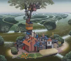 Jacek Yerka, WODNY ŚWIAT, 2022 (+NFT), akryl, płótno