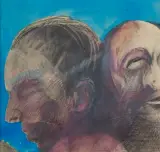 Marek Cierniewski, DWIE GŁOWY, 1984, akwarela, ołówek, papier kremowy