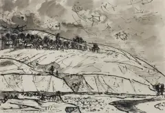 Tadeusz Kulisiewicz, Szlembark, 1952, tusz pióro, pędzel, lawowanie, papier