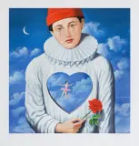 Rafał Olbiński, Pierrot, inkografia, papier