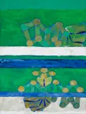 Grzegorz Pabel, Kompozycja, ok. 1975-83, tempera, akryl, płyta pilśniowa