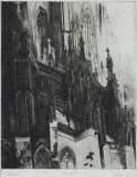 Tadeusz Michał Siara, Katedra, 1981, akwaforta, papier