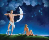 Rafał Olbiński, SAGITARIUS AND VIRGO, 2019, akryl, olej, płótno