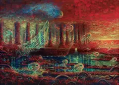 SIEWCA ŻYCIA by Sebastian Moń, 2021, akryl, płyta, sold Jan 2022