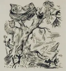 Jan Marcin Szancer, Ilustracja do BAŚNI Marii Konopnickiej, tusz pióro, papier kremowy