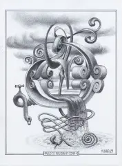 Jacek Yerka, GĄSZCZ KALIGRAFICZNY – Q, 2021, ołówek, karton