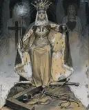Zygmunt Wierciak, KRÓLOWA JADWIGA - POLONIA, akwarela, gwasz, papier